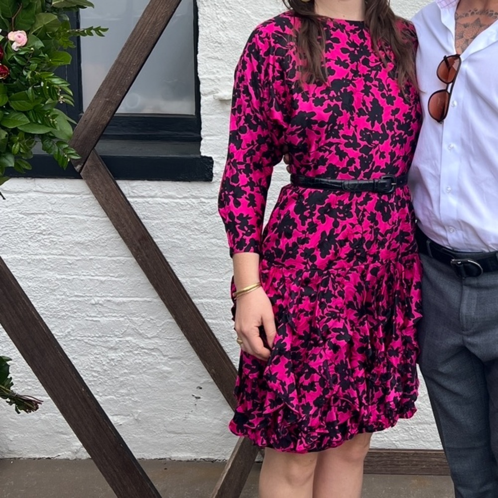 100% silk vintage cocktail dress